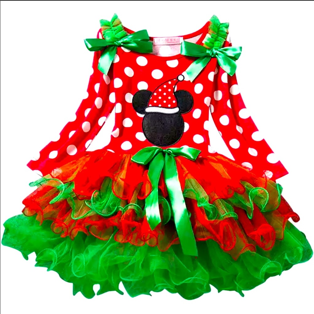 NWT Gorgeous Boutique Minnie Mouse Tutu Christmas Dress - Picture 2 of 5